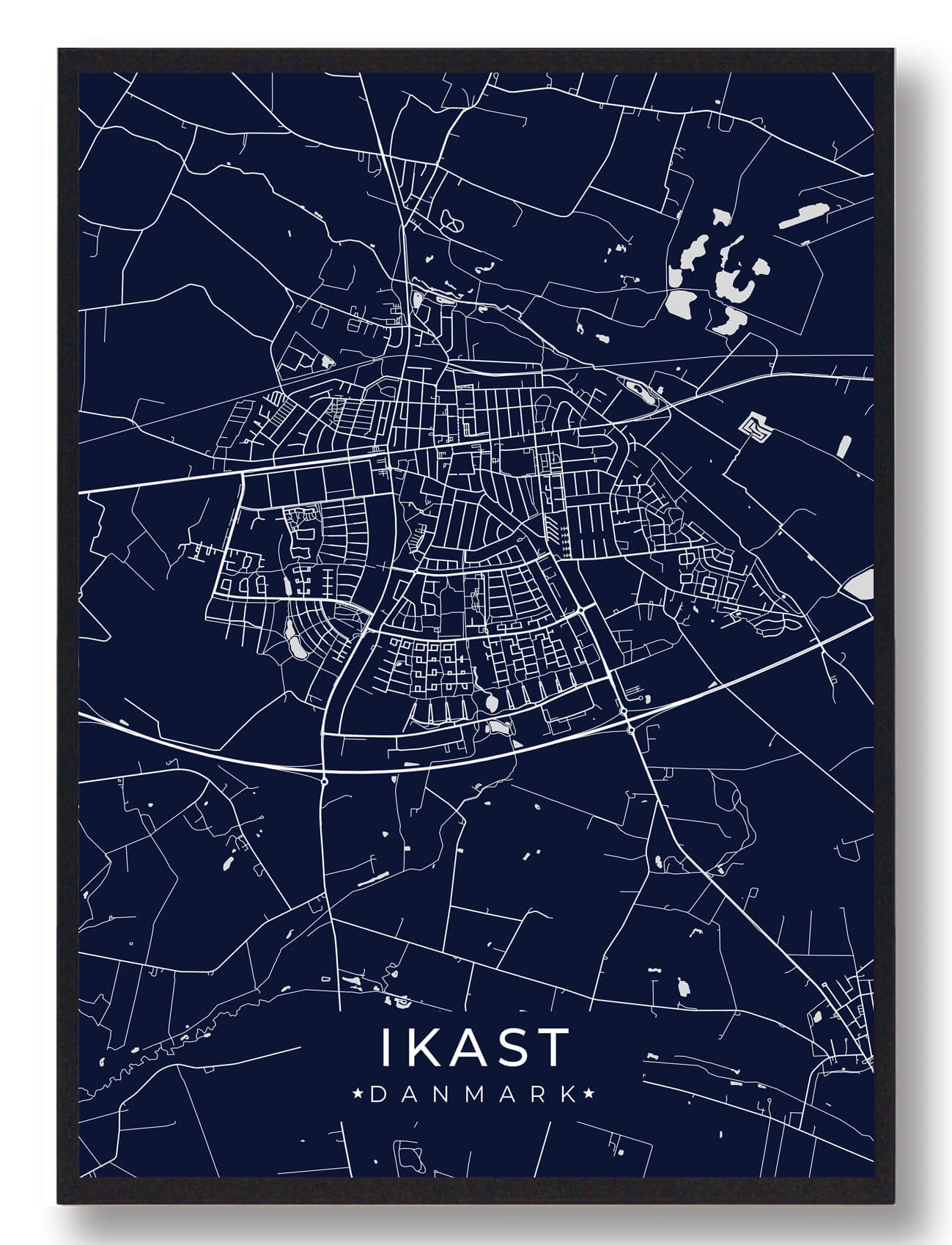 Ikast plakat - mørkeblå