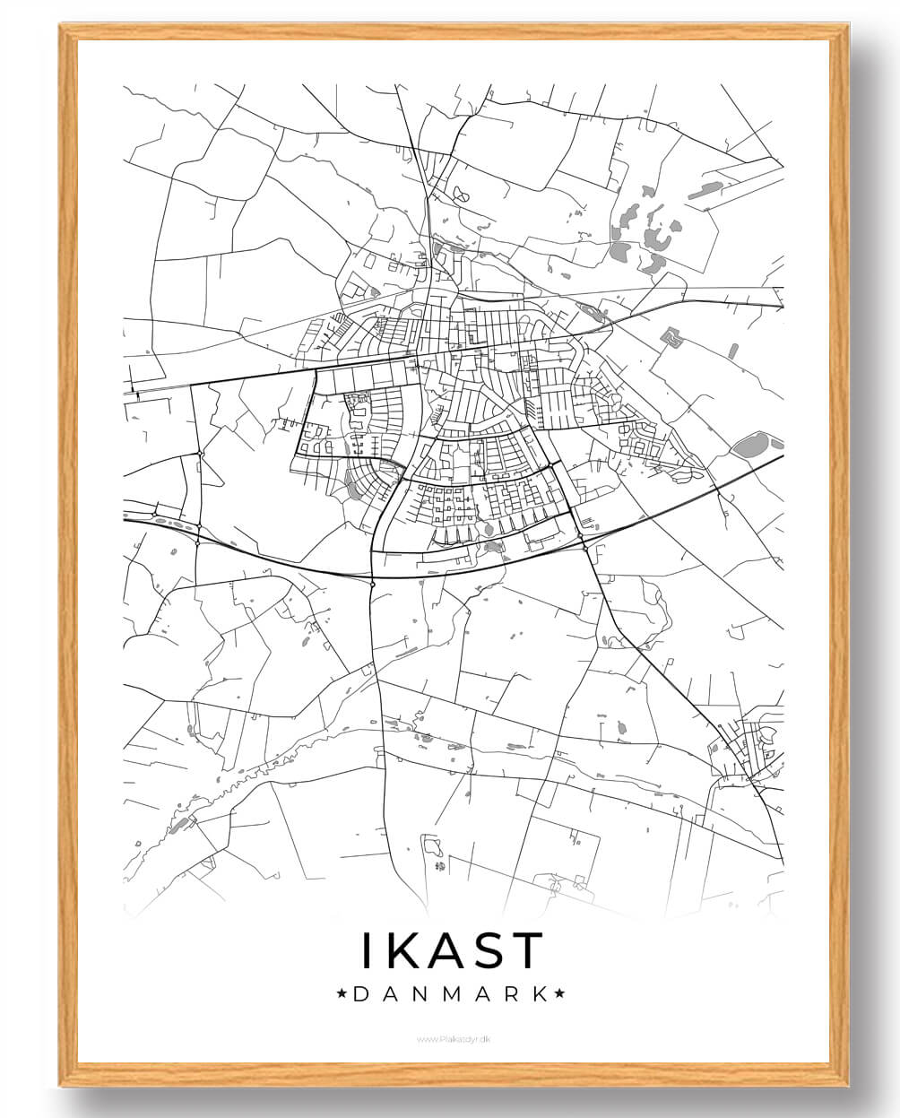 Ikast byplakat - Hvid dekoration til dit hjem