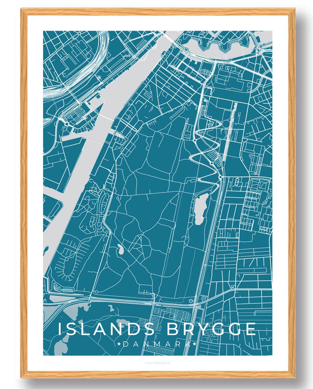 Islands Brygge plakat - blå dekoration til dit hjem