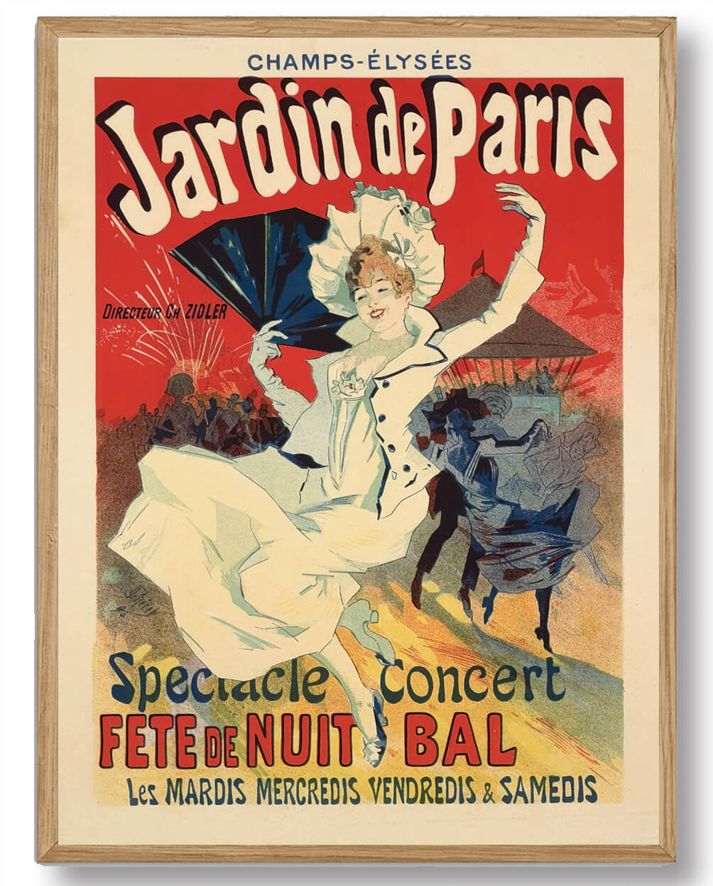 Farverig Kunstplakat - Jardin de Paris af Jules Chéret