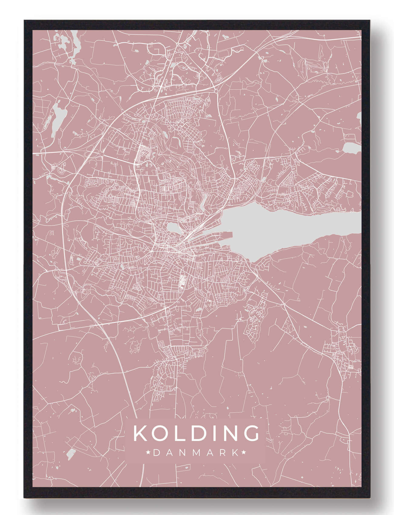 Kolding Plakat - Rosa til personlig boligindretning