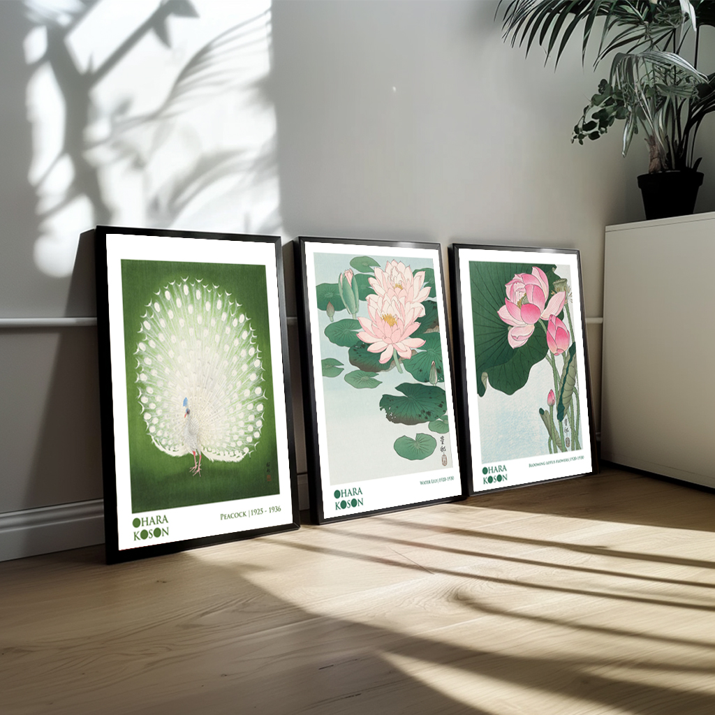 Trio Plakatsæt Ohara Koson No. 2 - Japansk Naturkunst