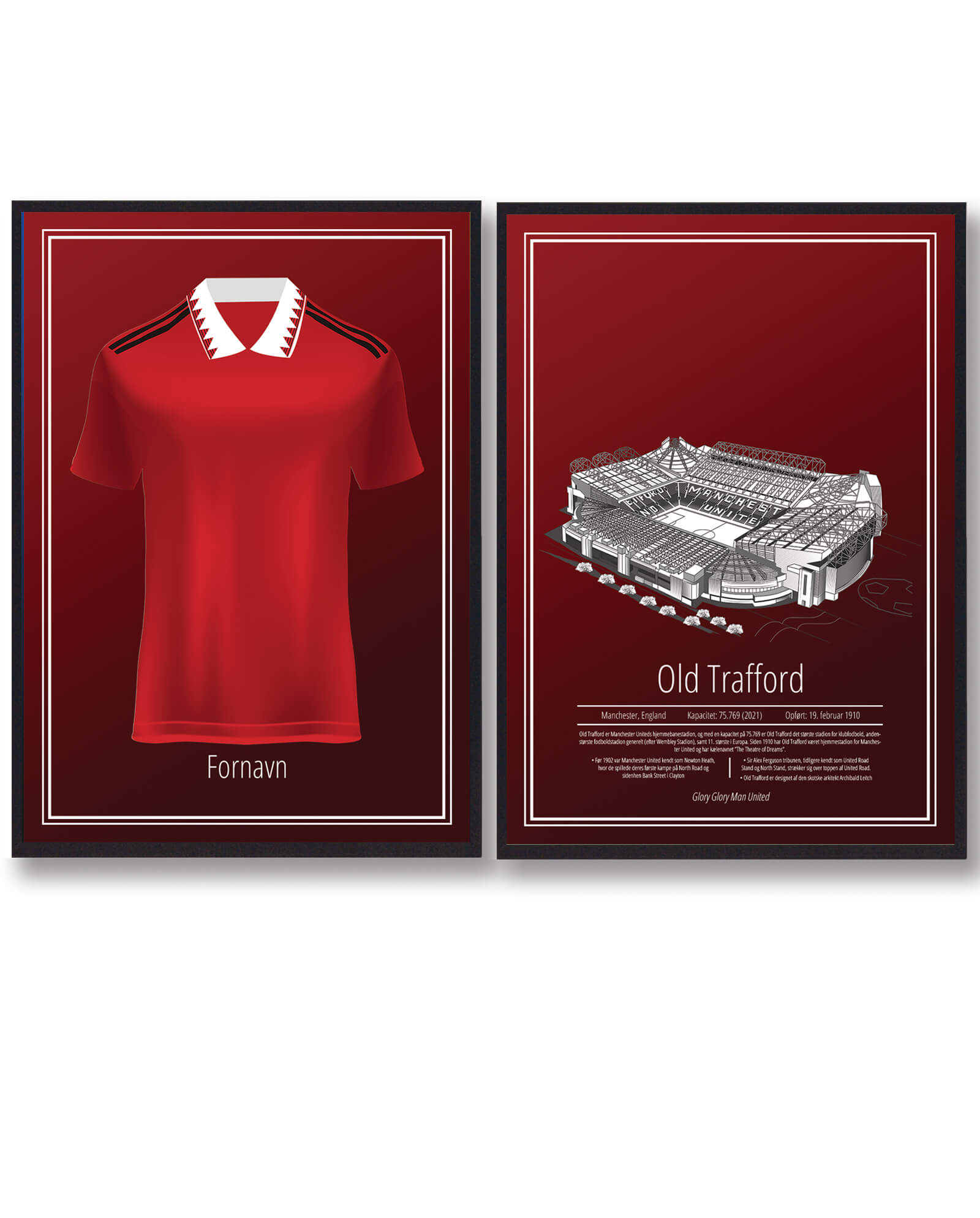 Manchester United Trøje og Stadion Plakatsæt Tilbud