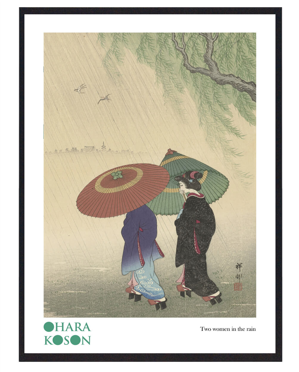 Ohara Koson – Plakat med to kvinder i regnen