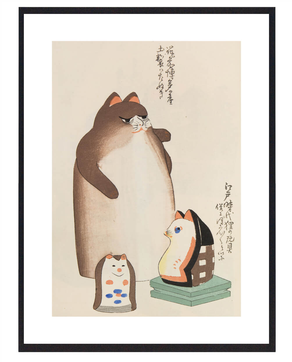 Elegant Katteplakat inspireret af japansk kunst