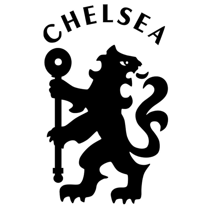 Chelsea Fodbold Wallsticker - Sort Løve 60x80cm