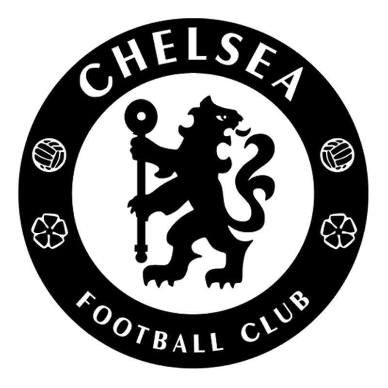 Chelsea Logo Fodbold Wallsticker - 60x60cm Sort