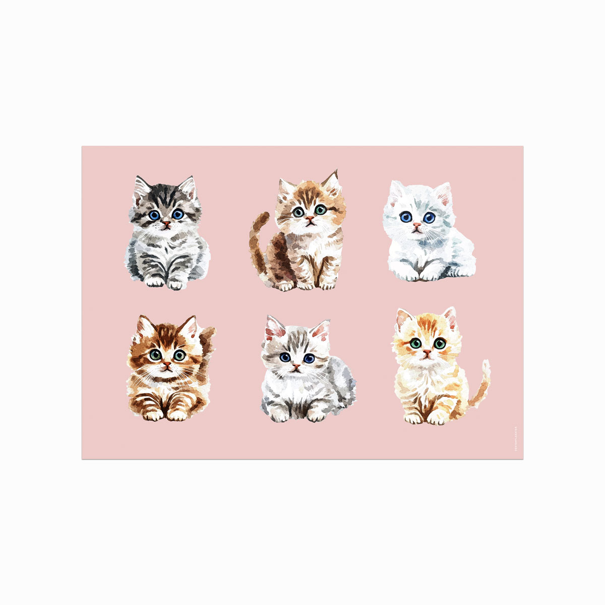 Katteparade Plakat – Beroligende Dyreliv i Pastelfarver