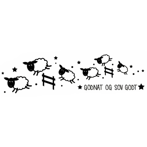 Sød vægklistermærke: Tæl får - Godnat og sov godt!