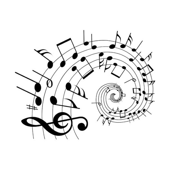 Dansende noder wallsticker til musikelskere - unik dekoration