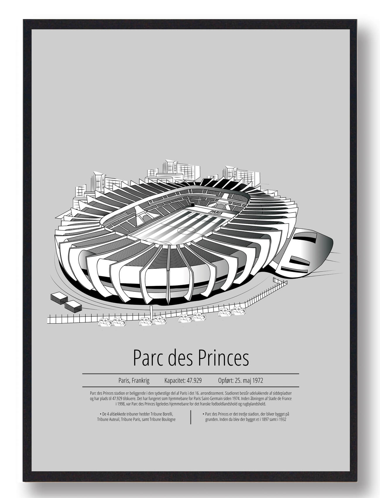 Paris Saint-Germain Fodboldplakat - Grå Design