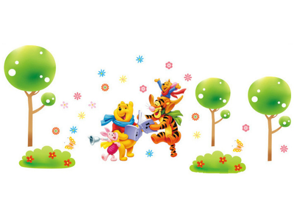 Sød Peter Plys wallsticker til børneværelset - tilbud!