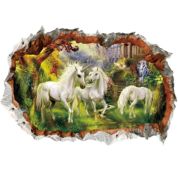 Enhjørning Vægklistermærke – Magisk Dekoration til Pigeværelse