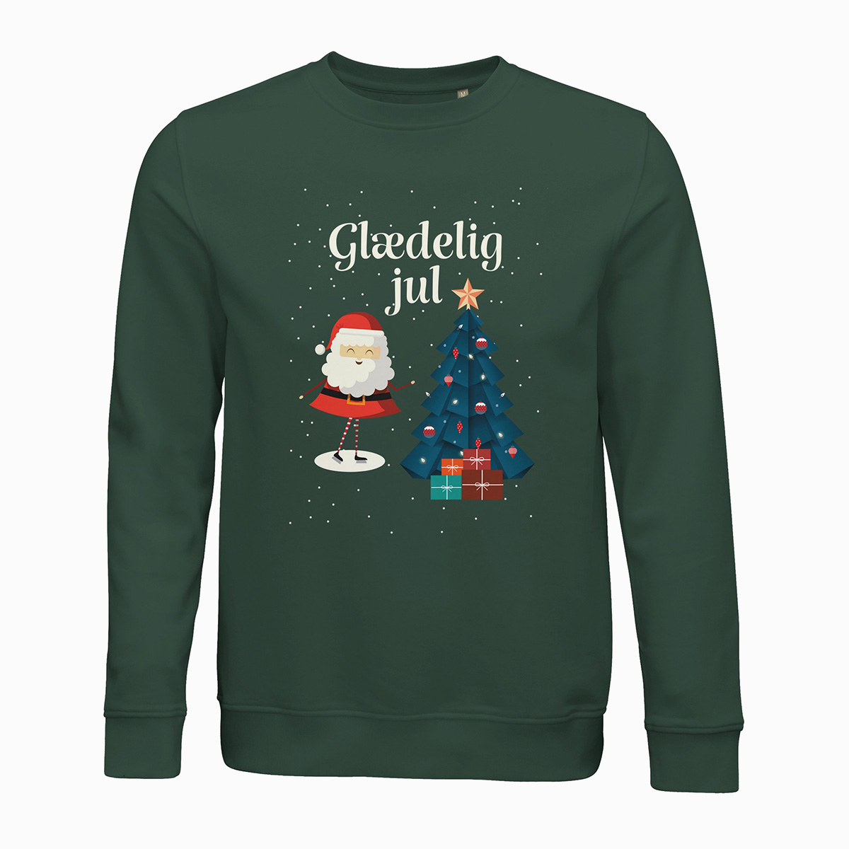 Glædelig jul (Julemand)  Unisex jule sweatshirt med dansk tekst
