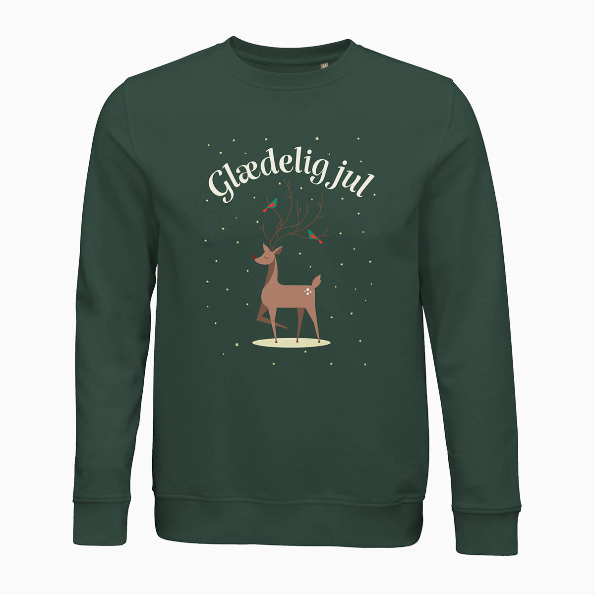 Glædelig jul (Rensdyr)  Unisex jule sweatshirt med dansk tekst